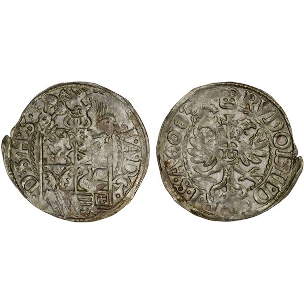SCHLESWIG-HOLSTEIN-GOTTORP: Johann Adolf, 1590-1616, AR 1/16 thaler, [1]608, VF-XF