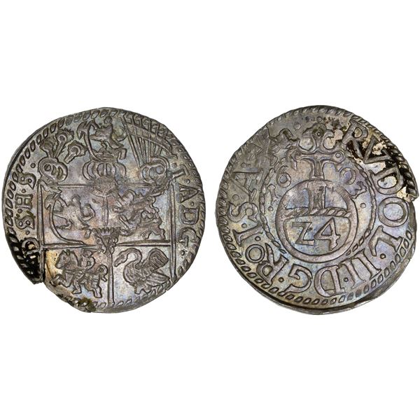 SCHLESWIG-HOLSTEIN-GOTTORP: Johann Adolf, 1590-1616, AR 1/24 thaler, [1]603, AU