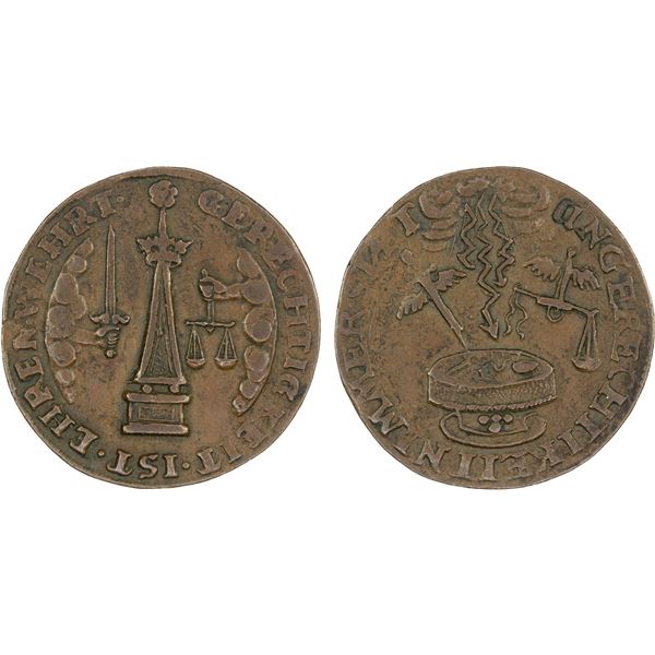 SCHWARZBURG-RUDOLSTADT: AE rechenpfennig (3.22g), ND, VF