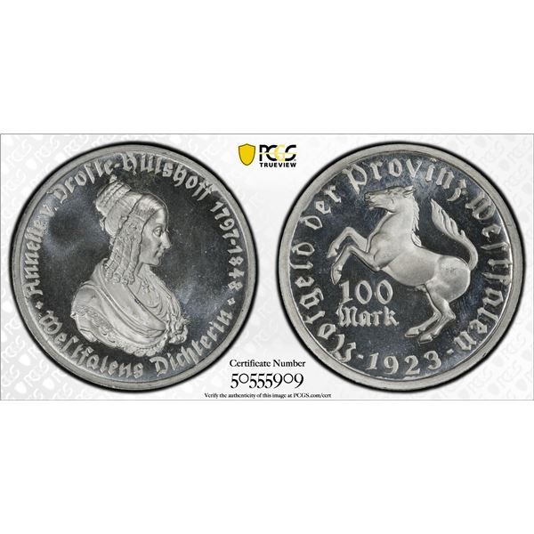 WESTPHALIA: 100 mark, 1923, PCGS MS66