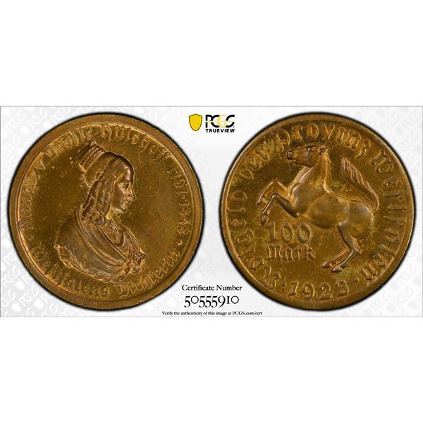 WESTPHALIA: 100 mark, 1923, PCGS MS63