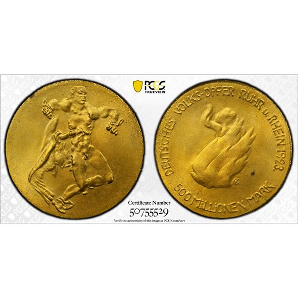 WESTPHALIA: 500,000,000 mark, 1923, PCGS MS65