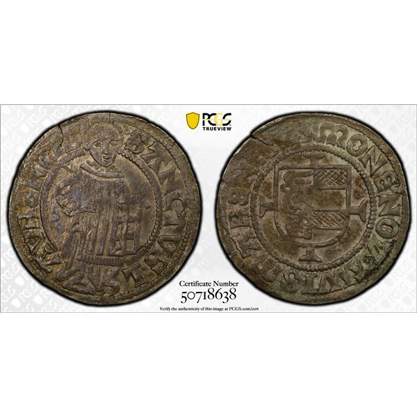 WISMAR: Free Hanseatic City, AR 2 schilling, 1523, PCGS EF45