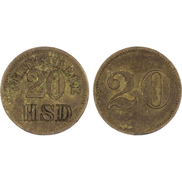 GERMANY: 20 pfennig token, ND, XF