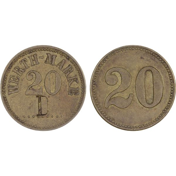 GERMANY: 20 pfennig token, ND, XF