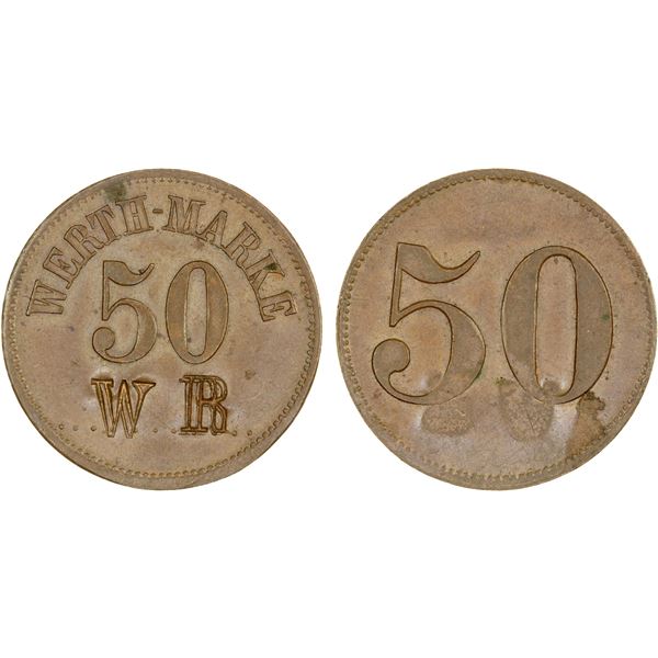 GERMANY: AE 50 pfennig token, ND, AU