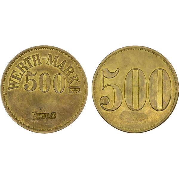 GERMANY: 500 pfennig token, ND, AU