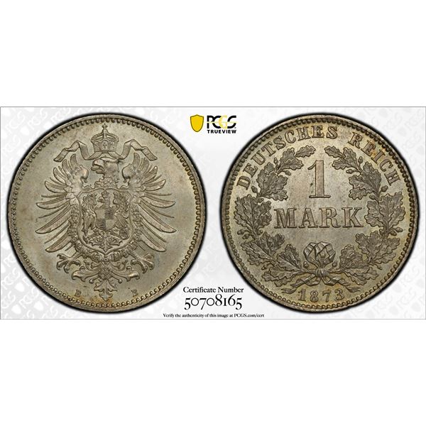 GERMANY: Kaiserreich, AR mark, 1873-B, PCGS MS64