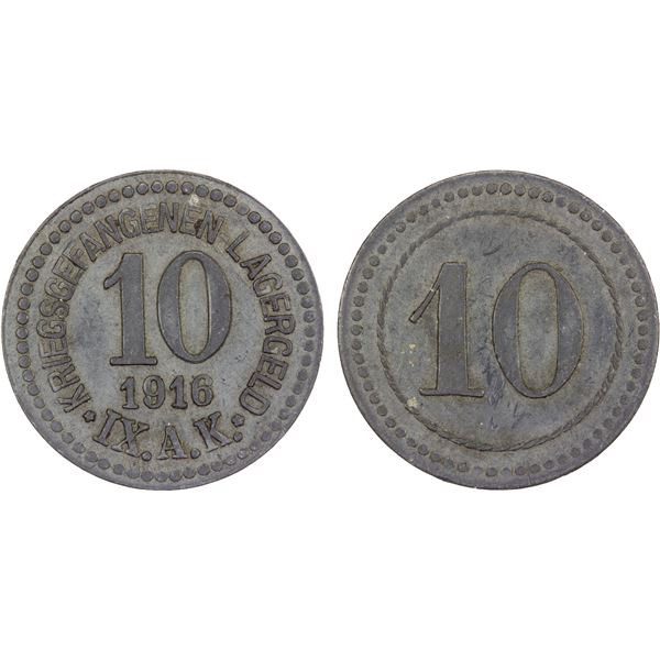 GERMANY: Kaiserreich, 10 pfennig, 1916, XF