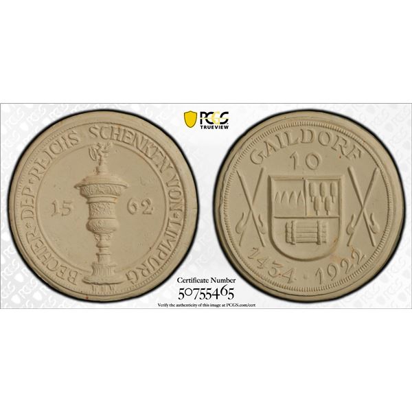 GERMANY: Weimar Republic, 10 mark, Gaildorf, 1922, PCGS MS63