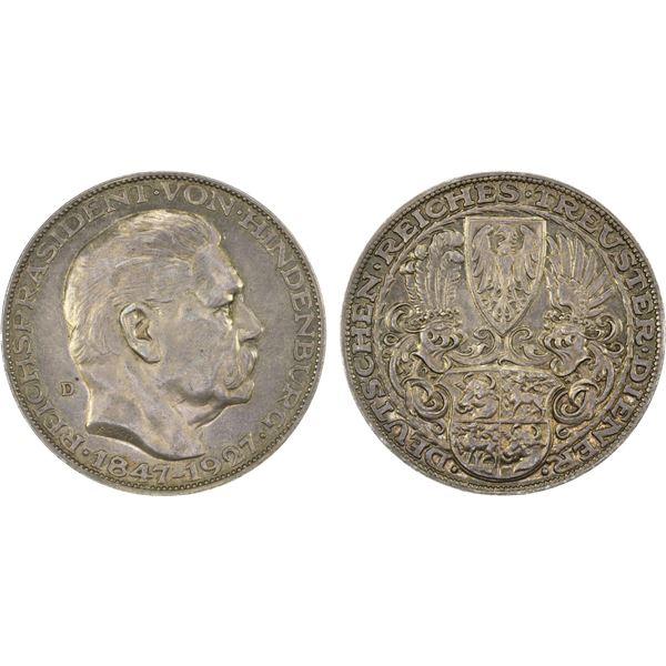 GERMANY: Weimar Republic, AR medal, 1927-D, AU