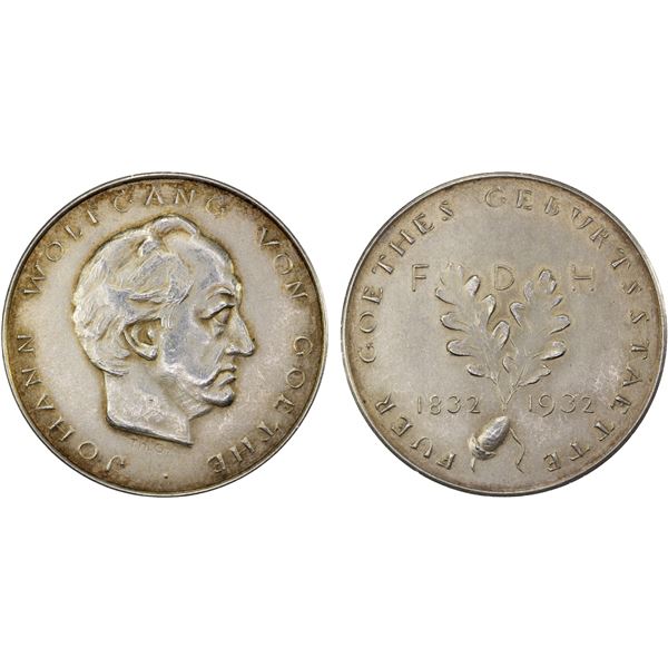 GERMANY: Weimar Republic, AR medal (19.51g), 1932, AU