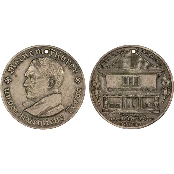 GERMANY: Third Reich, silvered AE medal, 1934, XF