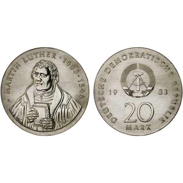 GERMANY: Democratic Republic, AR 20 mark, 1983, Choice Unc