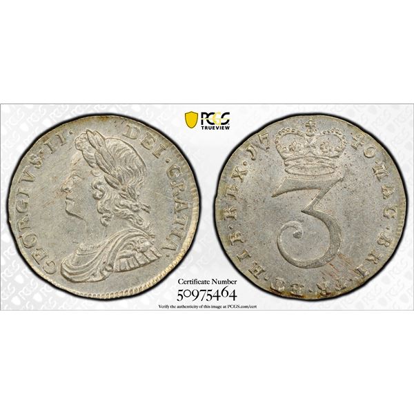 GREAT BRITAIN: George II, 1727-1760, AR 2 pence, 1740, PCGS MS62