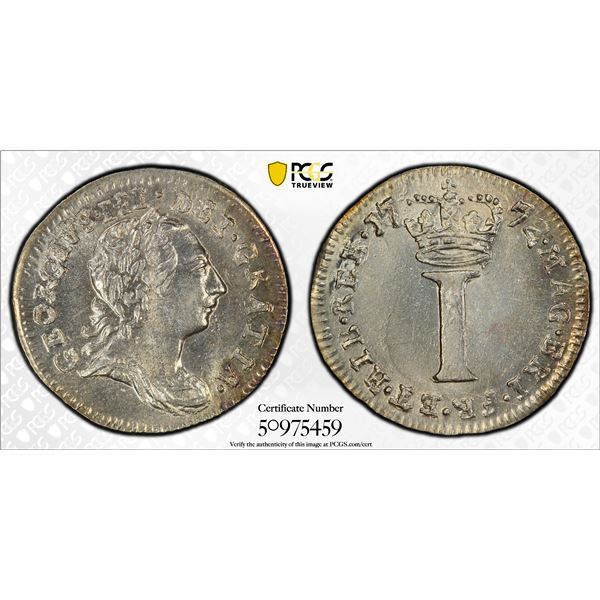 GREAT BRITAIN: George III, 1760-1820, AR penny, 1772, PCGS MS64