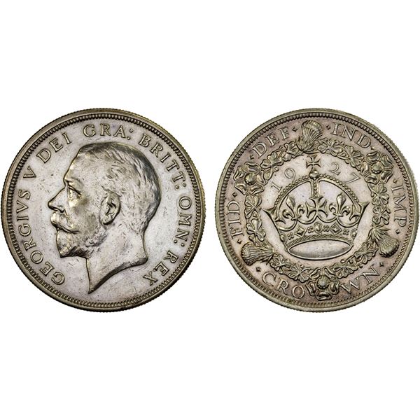 GREAT BRITAIN: George V, 1910-1936, AR crown, 1927, Proof (XF)