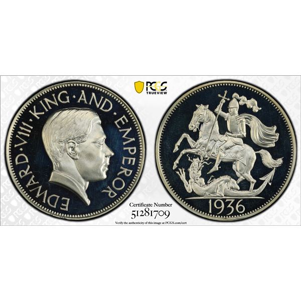 GREAT BRITAIN: Fantasy Issues, AR crown, 1936 (1972), PCGS Proof 65 DCAM