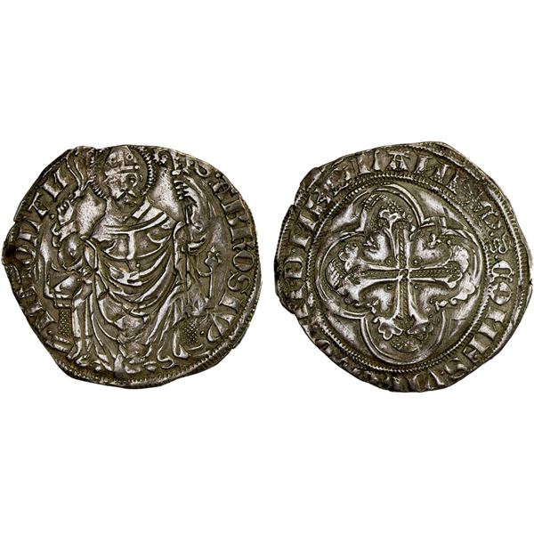 MILAN: Gian Galeazzo Visconti, 1385-1402, AR grosso (2.15g), VF-XF
