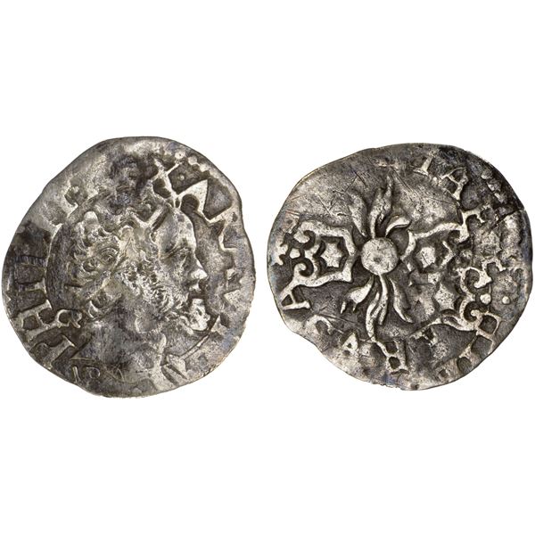 NAPLES: Filippo II, 1556-1598, AR grano (0.26g), ND, Fine