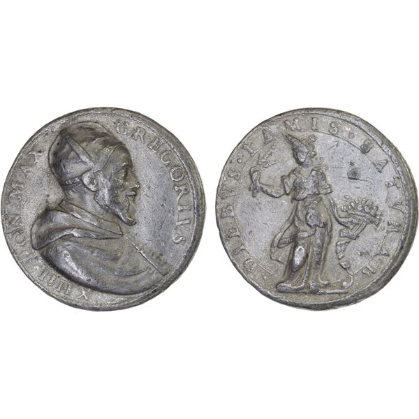 PAPAL STATES: Gregorius XIV, 1590-1591, medal (19.22g), ND, VF