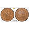 Image 1 : PAPAL STATES: Pius IX, 1846-1878, AE 1/2 baiocco, 1850-R year V, PCGS MS65 + RB