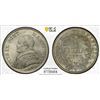 PAPAL STATES: Pius IX, 1846-1878, AR lira, 1866-R year XXI, PCGS MS63