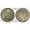 Image 1 : PAPAL STATES: Pius IX, 1846-1878, AR lira, 1867-R year XXII, PCGS MS64