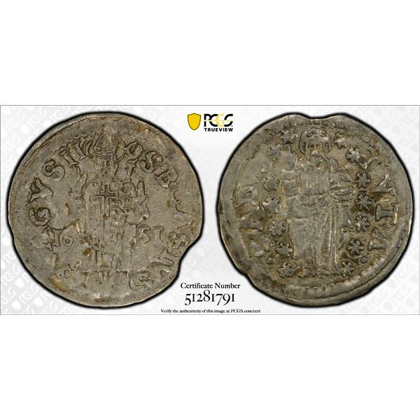 RAGUSA: Republic, AR grosetto / dinaric, 1651, PCGS AU58