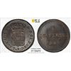 TUSCANY: Leopold II, 1824-1859, AE quattrino, 1851, PCGS MS63 BN