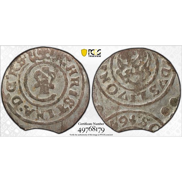 SWEDISH LIVONIA: Christina, 1632-1654, AR solidus, Riga, [16]49, PCGS MS62