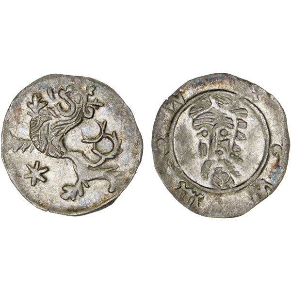 POLAND: Silesia: Sigismund of Luxembourg, 1419-1437, AR heller (0.19g), Wroclaw, XF