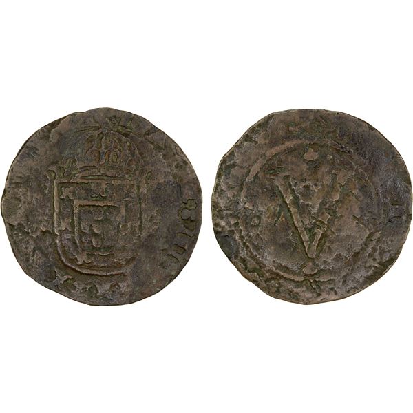 PORTUGAL: João IV, 1640-1656, AE 5 reis (10.24g), Lisbon, ND, VG