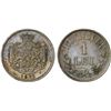 ROMANIA: Carol I, as Prince, 1866-1881, AR leu, 1873, XF