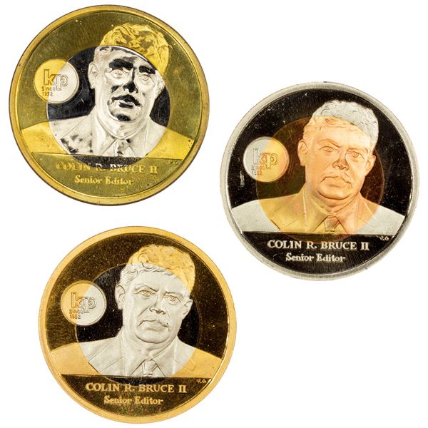 ROMANIA: Republic, 3-medal set, ND (1990)