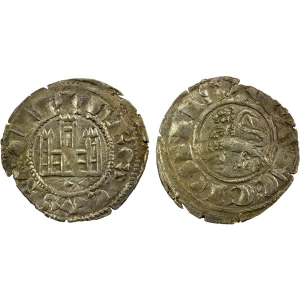 SPAIN: Fernando IV, 1295-1312, BI pepion (0.76g), Toledo, ND-T, XF