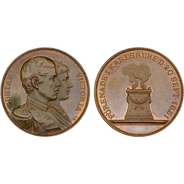 SWEDEN: AE medal, 1881, Unc