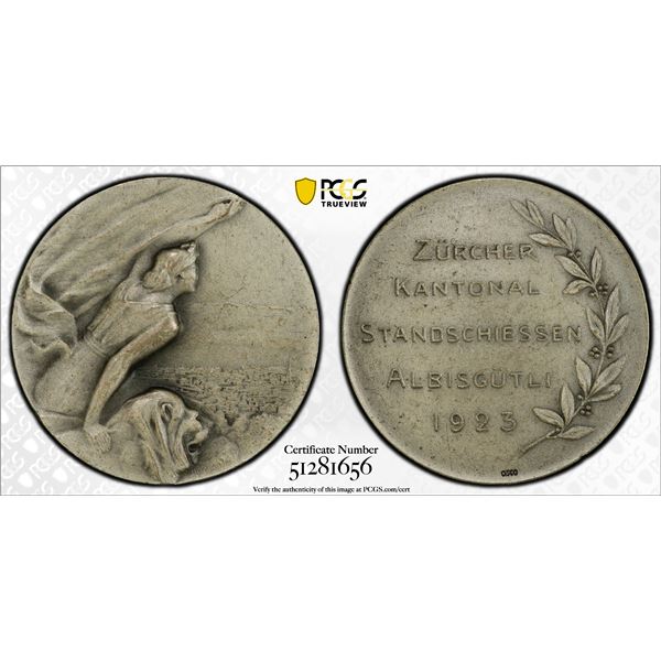 SWITZERLAND: AR medal, 1923, PCGS Specimen 64