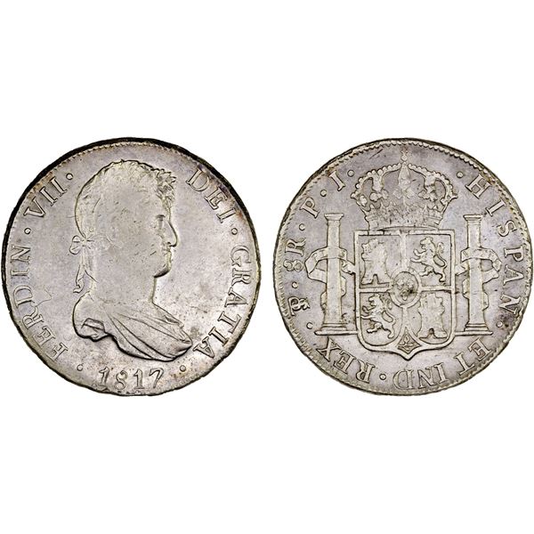 BOLIVIA: Fernando VII, 1808-1825, AR 8 reales, 1817, VF-XF