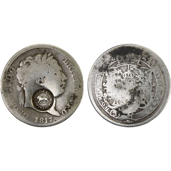 COSTA RICA: Republic, AR real, ND (1849-57), VF on worn host