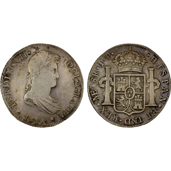 PERU: Fernando VII, 1808-1821, AR 8 reales, 1819, XF
