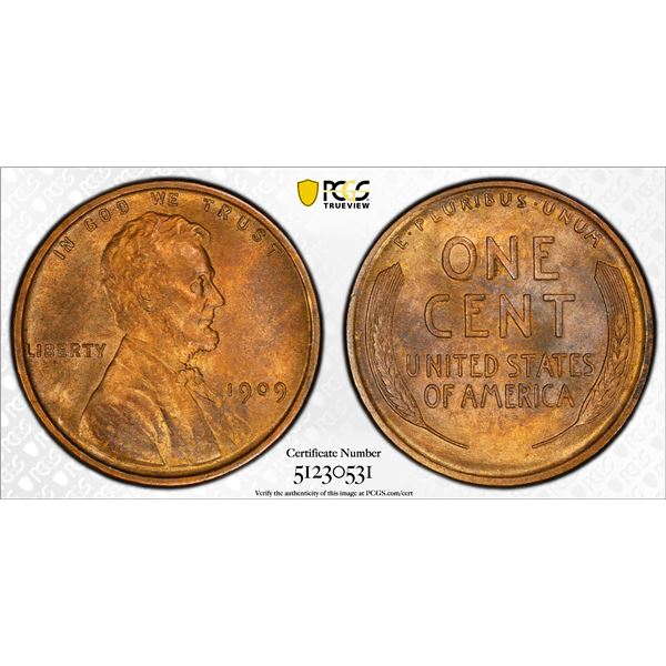 UNITED STATES: AE cent, 1909, PCGS MS64 RB