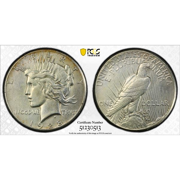 UNITED STATES: AR dollar, 1928, PCGS AU details