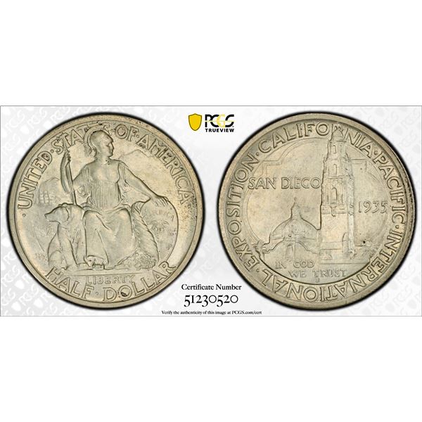 UNITED STATES: AR 50 cents, 1935-S, PCGS AU details
