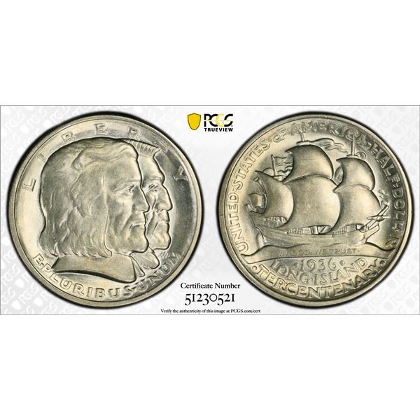 UNITED STATES: AR 50 cents, 1936, PCGS MS62