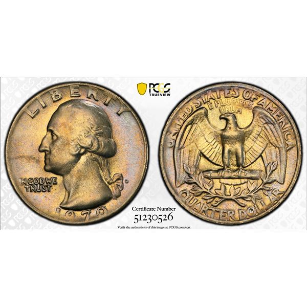 UNITED STATES: 25 cents (4.31g), 1970, PCGS MS63