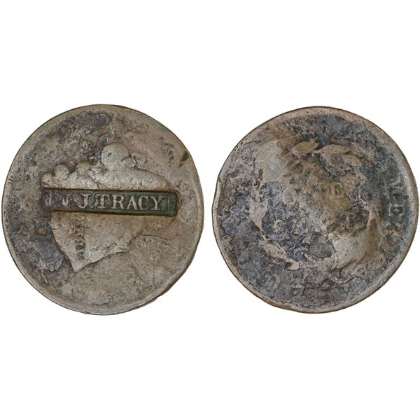UNITED STATES: AE counterstamped cent, ND(c1840), Fair