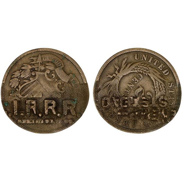 UNITED STATES: AE counterstamped 2 cent, ND(c1865), Fine