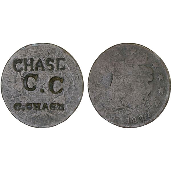 UNITED STATES: AE counterstamped cent, ND, Fine on worn host