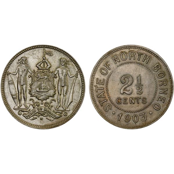 BRITISH NORTH BORNEO: British Colony, 2½ cents, 1903-H, Unc